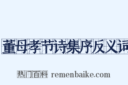 董母孝节诗集序反义词是什么意思的图片